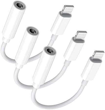 Lightning to 3.5 mm Headphone Jack Adapter, [Apple MFi Certified] 3 Pack iPhone 3.5mm Headphones/Earphones Jack Aux Audio Dongle Adapter Compatible for iPhone 14 13 12 11 XS XR X 8 7, Support All iOS