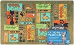 Drymate CPM1220BNCC Cat Bowl Placemat, Cool Cat Brown (12" by 20")