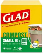 Glad 100% Compostable Bags - Small 10 Litres - Lemon scent, 100 Compost Bags