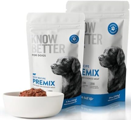 Know Better for Dogs - Beef Recipe, RAW or Cooked Premix/Supplement for Making Homemade Dog Food, All Natural, Holistic Veterinarian Approved, Grain Free, No Artificial Additives