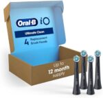 Oral-B iO Genuine Replacement Brush Heads, Ultimate Clean, Refills for Oral-B iO Electric Toothbrushes, Black, 4 Count