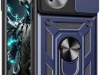 YSNZAQ Armor Case for Oppo Reno 11 Pro, [Shockproof Protective] [Lens Push Window] Phone Cover with Magnetic Kickstand for Oppo Reno 11 Pro SJ Navy