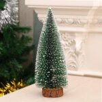 Ascension Mini Artificial Xmas Tree for Christmas Decoration Christmas Tree Miniature Table Decor Tree with Wooden Base Bottle Brush Tree for Home Christmas Décor DIY (15 cm)