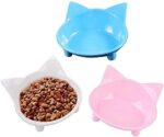 3 Pack Cat Bowl Anti-Slip Pet Water Bowls Shallow Cat Food Bowls Cat Feeding Wide Bowls to Stress Relief for Cat Puppy Rabbit - Pink/Blue/White