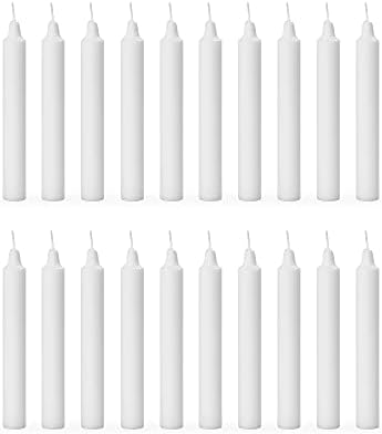 AuraDecor Pack of 20 Stick Candles || Especially Meant for Healing, Chakras, Ritual Candles, Decoration, Lighting, Home Decor || Burning Time 2.5 Hours Each (White)