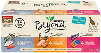 Beyond Grain Free Natural Wet Cat Food, Pate Variety Pack 3 Flavours - 85 g Can (12 Pack)