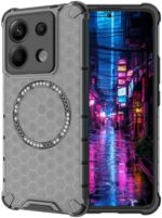 Ephoou Transparent Case for Xiaomi Redmi Note 13 Pro 5G (Not Pro 4G)/ Poco X6, Compatible with MagSafe Accessories Slim Shockproof Dual Layer Cover for Redmi Note 13 Pro 5G. Honeycomb Black