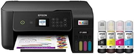 Epson EcoTank ET-2800 Wireless Color All-in-One Cartridge-Free Supertank Printer with Scan and Copy – The Ideal Basic Home Printer - Black