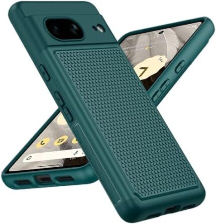 FNTCASE for Google Pixel-7 Case Rugged: Dual Layer Protective Heavy Duty Cell Phone Cover Shockproof with Non Slip Textured - Military Protection Bumper Tough - 6.3inch, Pixel 7 Case (Forest Green)