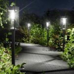 NEWMESSI Solar Pathway Lights for Outside, Solar Garden Lights Outdoor Waterproof IP65, Bright Pathway Lights Solar Powered Classic Square Design for Walkway/Driveway (Square Cool White, 4 Pack)