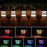 Solpex Solar Deck Lights,Solar Fence Lights, 2 Modes Christmas Decoration Lights,Unique Pattern, Waterproof Automatic Outside, Deck, Patio, Stairs, Yard, Steps, Path & Driveway (RGB & Black 8-Pack)