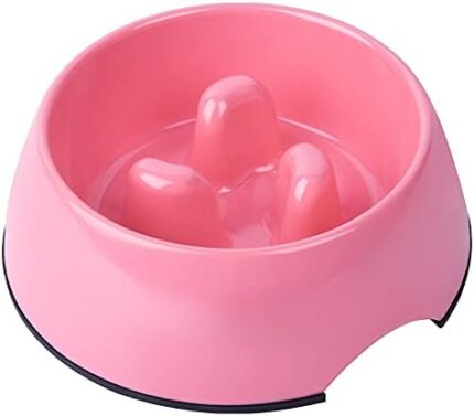 Super Design Slow Feeder Dog Bowl, 1 Cup, Nonslip, Heat-Resistant, Sturdy, Suitable for Small to Medium Sized Dogs Pink M