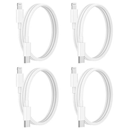 USB C to Lightning Cable 4Pack 3FT Type C Charger Fast Charging Cord Compatible for Apple iPhone 14/14 Pro/14Pro Max/13/13 Pro/12/12 Pro/11/11 Pro/XR/XS/X/8/8 Plus/iPad MFi Certified