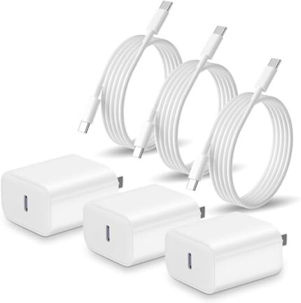 20W USB C Charger for iPhone 16/15/15 Pro/15 Pro Max,3Pack Fast Type C Wall Charging Block for iPhone 16 Pro Max/16 Pro/16 Plus,i-Pad Pro12.9/11 inch with 10FT USB C to USB C Cable