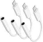 Lightning to 3.5 mm Headphone Jack Adapter, [Apple MFi Certified] 3 Pack iPhone 3.5mm Headphones/Earphones Jack Aux Audio Dongle Adapter Compatible for iPhone 14 13 12 11 XS XR X 8 7, Support All iOS