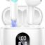 Wireless Earbuds, 2024 Bluetooth 5.3 Headphones-Deep Bass Stereo Ear Buds with ENC Noise Canceling Mic, 50Hrs Bluetooth Earbuds-Clear Call/LED Displays, IP7 Waterproof Earphones Wireless Android-White