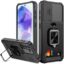 for Samsung Galaxy A55 Case, Areaphmet Galaxy A52 Case with [Card Holder] and Camera Cover with Built-in 360° Rotate Ring Stand Magnetic Magnet Phone Cover Case for A55 6.5''-Black