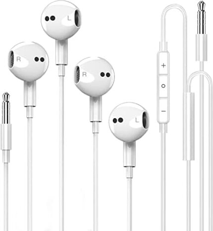 2 Pack Wired Headphones Earbuds with Microphone, 3.5mm Wired Earbuds Earphones, in-Ear Headphones with Mic Built-in Volume Control Compatible with iPhone 6, 6S, Android, iPad Most 3.5mm Audio Devices