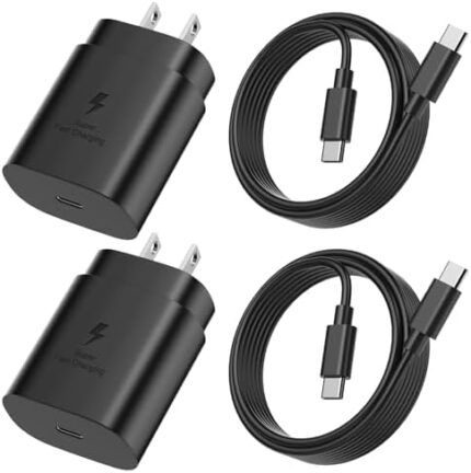 2Pack USB C Charger Block and 10ft Long USB C Cable Fast Charging for Samsung Galaxy S24 Ultra/S23/S22/S21/S20,iPhone 15, 25W Type C Super Fast Charger USB C Wall Charger Plug for Samsung Fast Charger