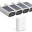 AOSU Solar Security Cameras Wireless Outdoor, 4 Cam-Kit, No Monthly Fees, Local Storage, Home Security Cameras System with Integrated Solar Panel, Easy Setup, 2K Color Night Vision, 5G & 2.4G WiFi