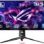 ASUS ROG Swift 32” 4K OLED Gaming Monitor (PG32UCDP) - WOLED, Dual Mode (4K 240Hz, FHD 480Hz), 0.03ms, G-SYNC Compatible, Custom Heatsink, AI Gaming, 99% DCI-P3,True 10-bit, USB-C 90W, 3yr Warranty