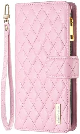 BEENTRYS Leather Wallet Case for Oppo A72 / A52 / A92,Wristlet Strap Luxury Folio Kickstand Card Holder Slots Magnetic Closure TPU PU Shockproof Flip Cover for Oppo A72 / A52 / A92-Pink