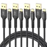 Boreguse Micro USB Cable [4-Pack 3.3FT/3.3FT/6.6FT/6.6FT], Nylon Braided USB Micro Cables, Android Charger Cable for Samsung Galaxy S7 S6 S7 Edge S5,PS4 Controllers, Camera,MP3-Black