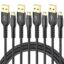 Boreguse Micro USB Cable [4-Pack 3.3FT/3.3FT/6.6FT/6.6FT], Nylon Braided USB Micro Cables, Android Charger Cable for Samsung Galaxy S7 S6 S7 Edge S5,PS4 Controllers, Camera,MP3-Black