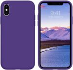 DUEDUE Case Compatible with iPhone Xs Case,iPhone X Case,Liquid Silicone Soft Rubber Slim Cover Microfiber Cloth Cushion Women Men Shockproof Protective Case for iPhone Xs/X 5.8",Tender Purple