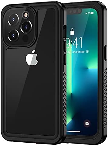 Lanhiem iPhone 13 Pro Case, IP68 Waterproof Dustproof Shockproof Case with Built-in Screen Protector, Full Body Sealed Underwater Protective Cover for iPhone 13 Pro (Black)