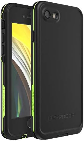 LifeProof FRĒ SERIES Waterproof Case for iPhone SE (2nd gen - 2020) and iPhone 8/7 (NOT PLUS) - Retail Packaging - NIGHT LITE (BLACK/LIME)