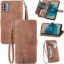 Monwutong Zipper Storage Design Wallet Phone Case for Nokia G22, Skin Friendly Feel Leather Case with Magnetic Clasp and Muliti-Card Slots Holster for Nokia G22,SZY Brown