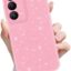 Newseego for Samsung Galaxy S23 5G Case, Cute Luxury Sparkle Bling Glitter Square Case for Women Girls Soft TPU Bumper Anti-Scratch Shockproof Protective Case Cover for Samsung Galaxy S23-Pink