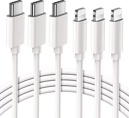 Quntis USB C to Lightning Cable, 3 Pack 6ft iPhone 14 13 Charger Cord MFi Certified, PD iPhone Charging Cable, Lightning to Type C Fast Charger Cord for iPhone 14 13 12 11 Pro X XS XR 8 iPad, AirPods, White