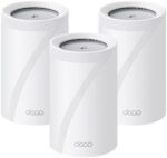 TP-Link Deco BE11000 Tri-Band WiFi 7 Mesh (Deco BE65 Pro) - 11 Gbps, 6 GHz/5 GHz/2.4 GHz Bands, 5 Gbps Ports, MLO, 320 MHz Channels, HomeShield, Universal Compatibility - 3-Pack