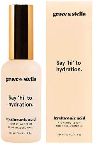 grace & stella Award Winning Hyaluronic Acid Serum (50ml) Hydrating Hyaluronic Acid Serum for Face - Acide Hyaluronique Face Serum - Anti Aging Serum to Hydrate, Remove Fine Lines, Wrinkles, Boost Collagen