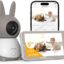 ieGeek 2K Baby Monitor (Moniteur Bébé), 360° AI & Cry Detection Video Baby Monitor Camera w/ 5" Wireless Display, Mobile APP Control & Non WiFi LCD Monitor,2 Way Audio, Temperature,Lullabies